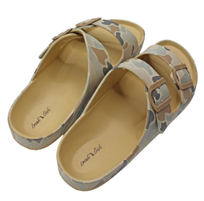Local Girl Women's Rubber Slides Forest Camo Flora