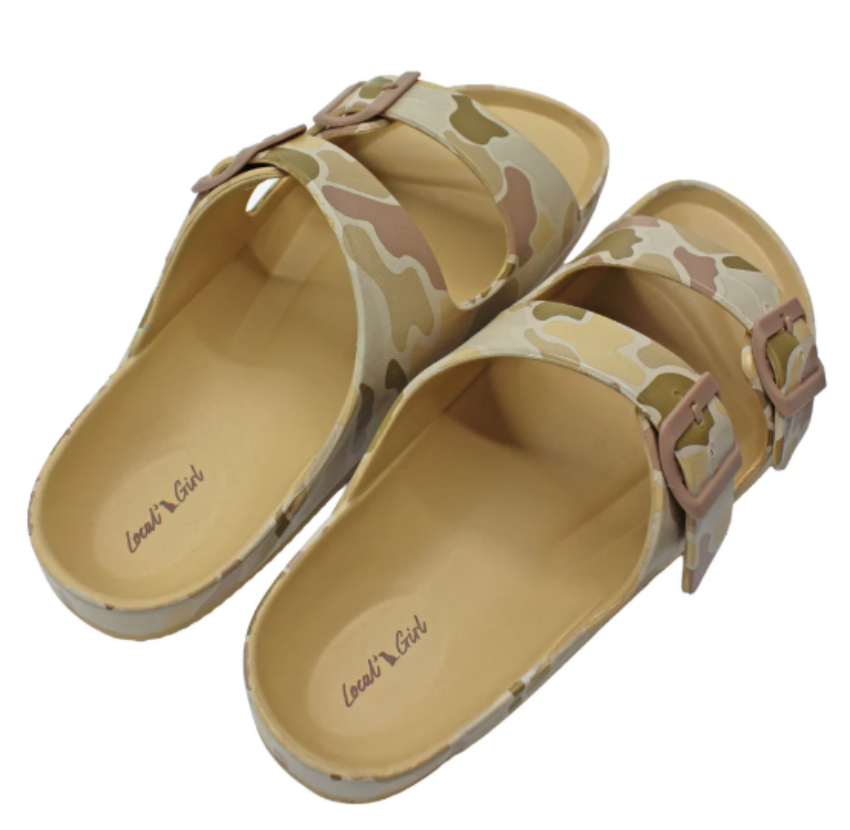 Local Girl Women's Rubber Slides Forest Camo Desert