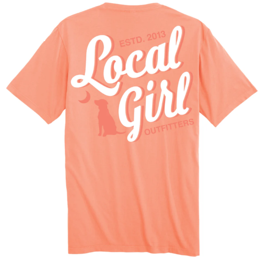 Local Girl Women's Stacked Script T-Shirt Neon Cantaloupe
