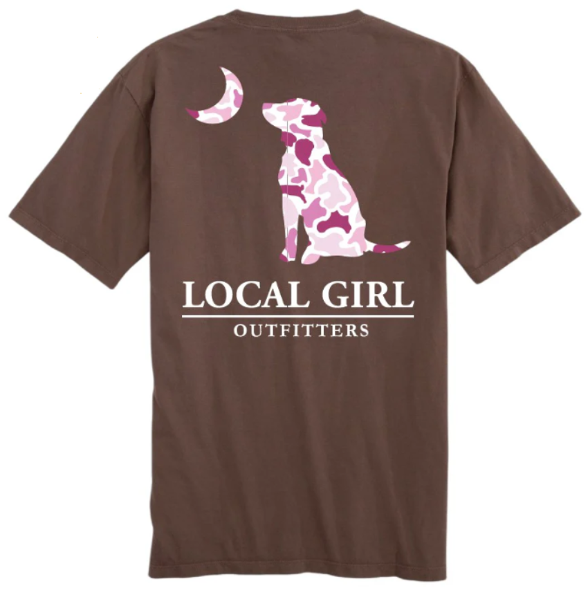 Local Girl Youth Pink LCF Dog & Moon T-Shirt Espresso