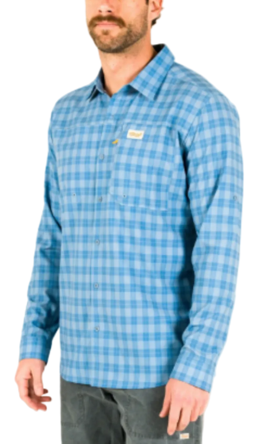 Marsh Wear Men's Lenwood Tech LS Shirt Blue Heaven