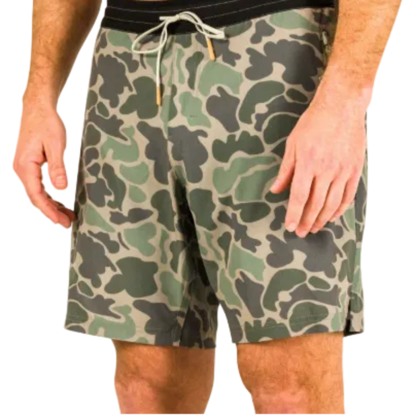 Marsh Wear Men's Tidelock Tech Boardshorts Green Mallard Camo