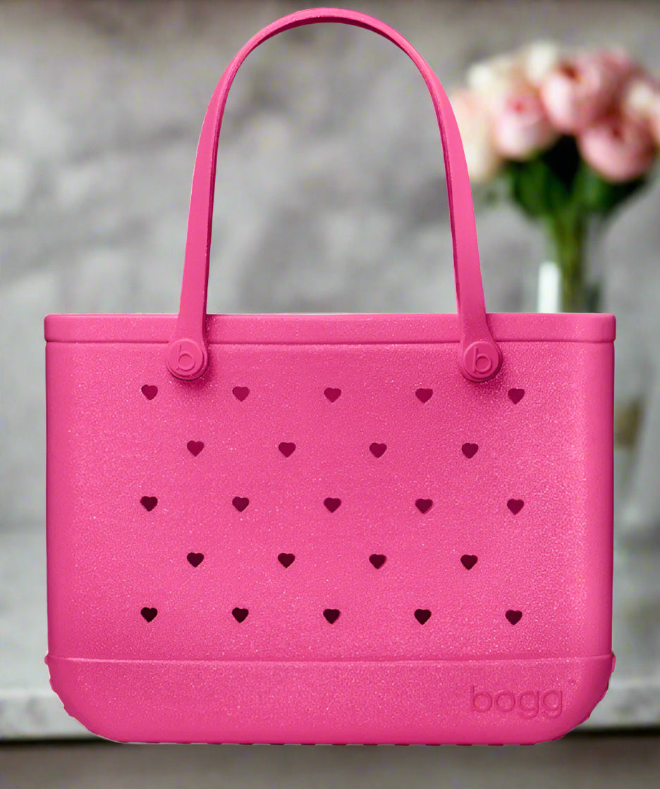 Pink Bogs Original Bogg Bag Shimmer Heart Haute Pink