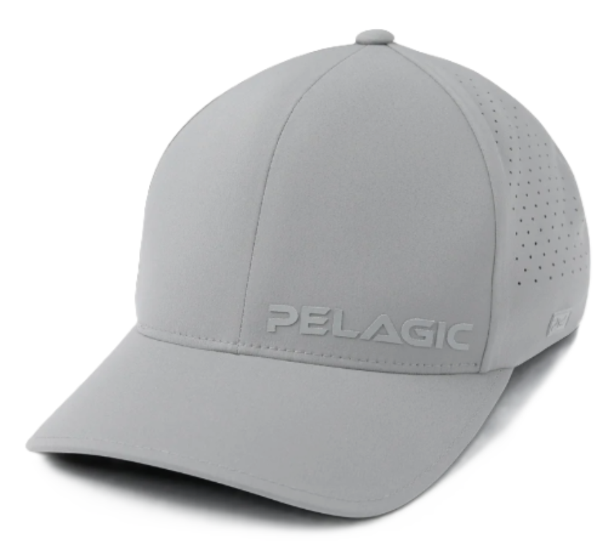 PELAGIC Flexfit Alpha Snapback Hat Light Grey
