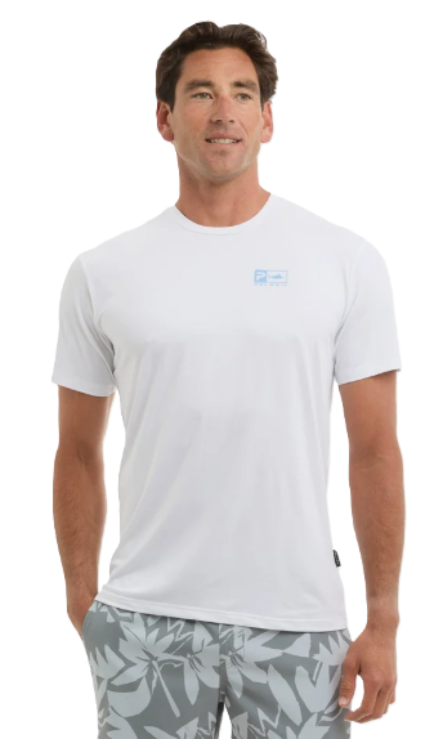 PELAGIC Men's Freespool Rusted Icon SS Shirt White
