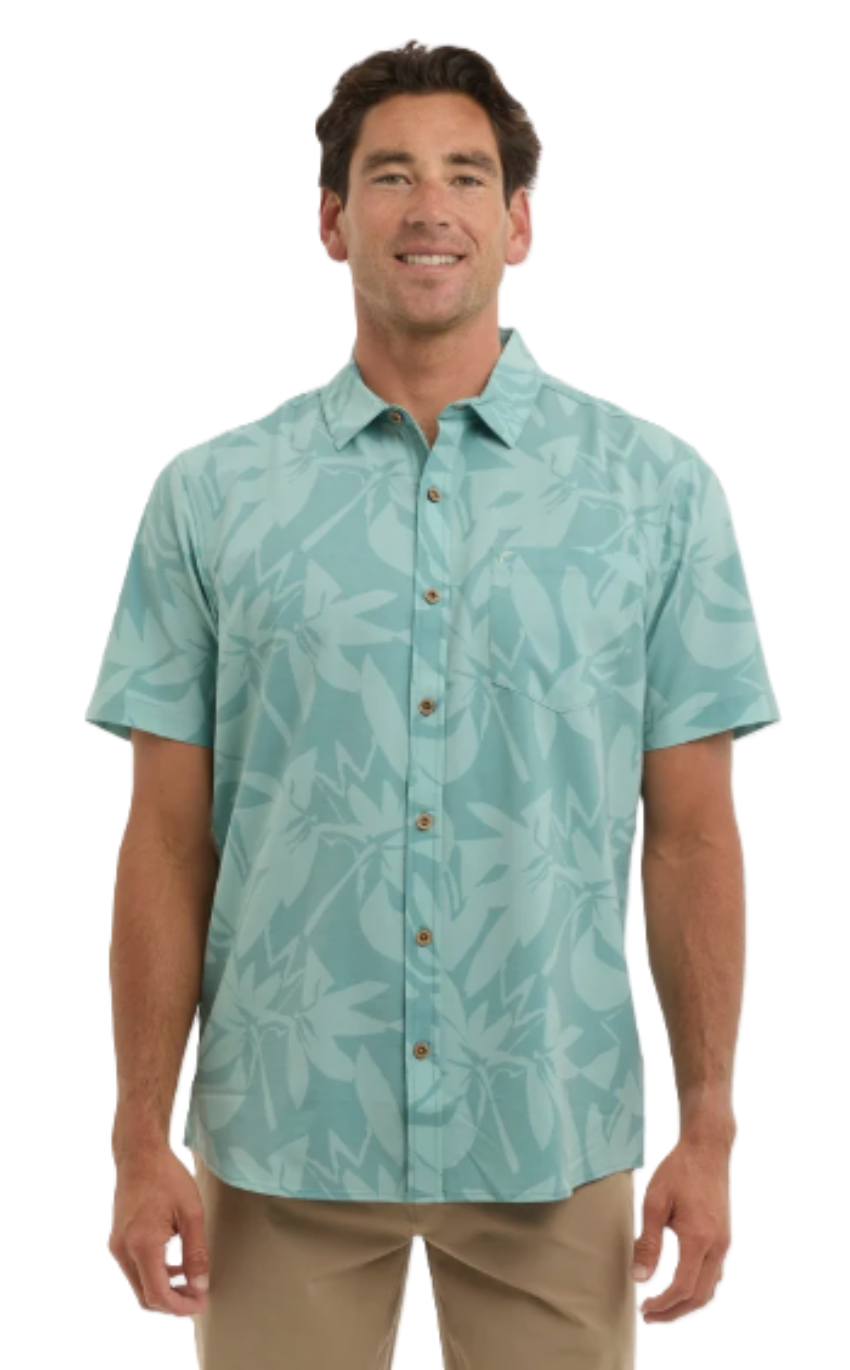 PELAGIC Men's Topshot Button Up SS Shirt Sage