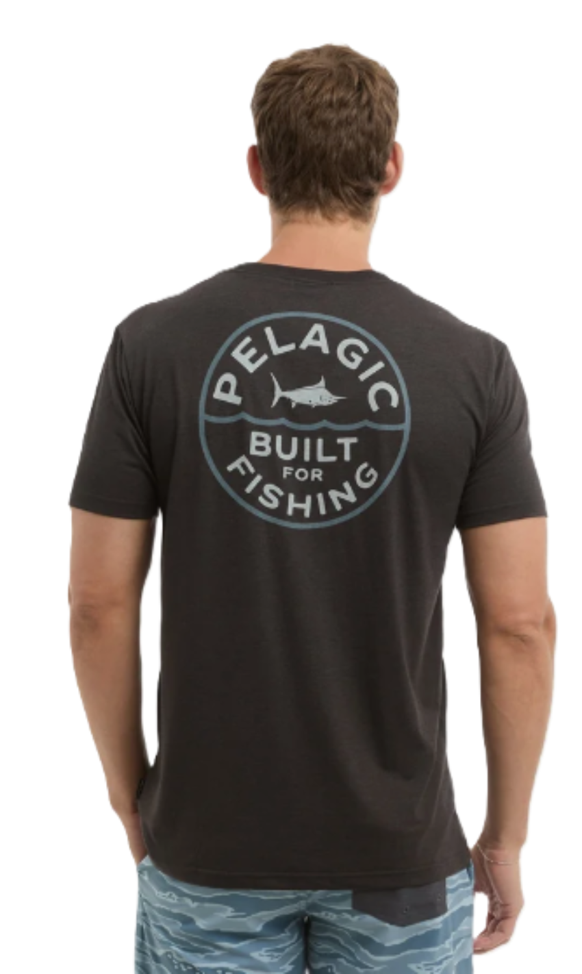 PELAGIC Men's Triblend Built SS Shirt Heather Black
