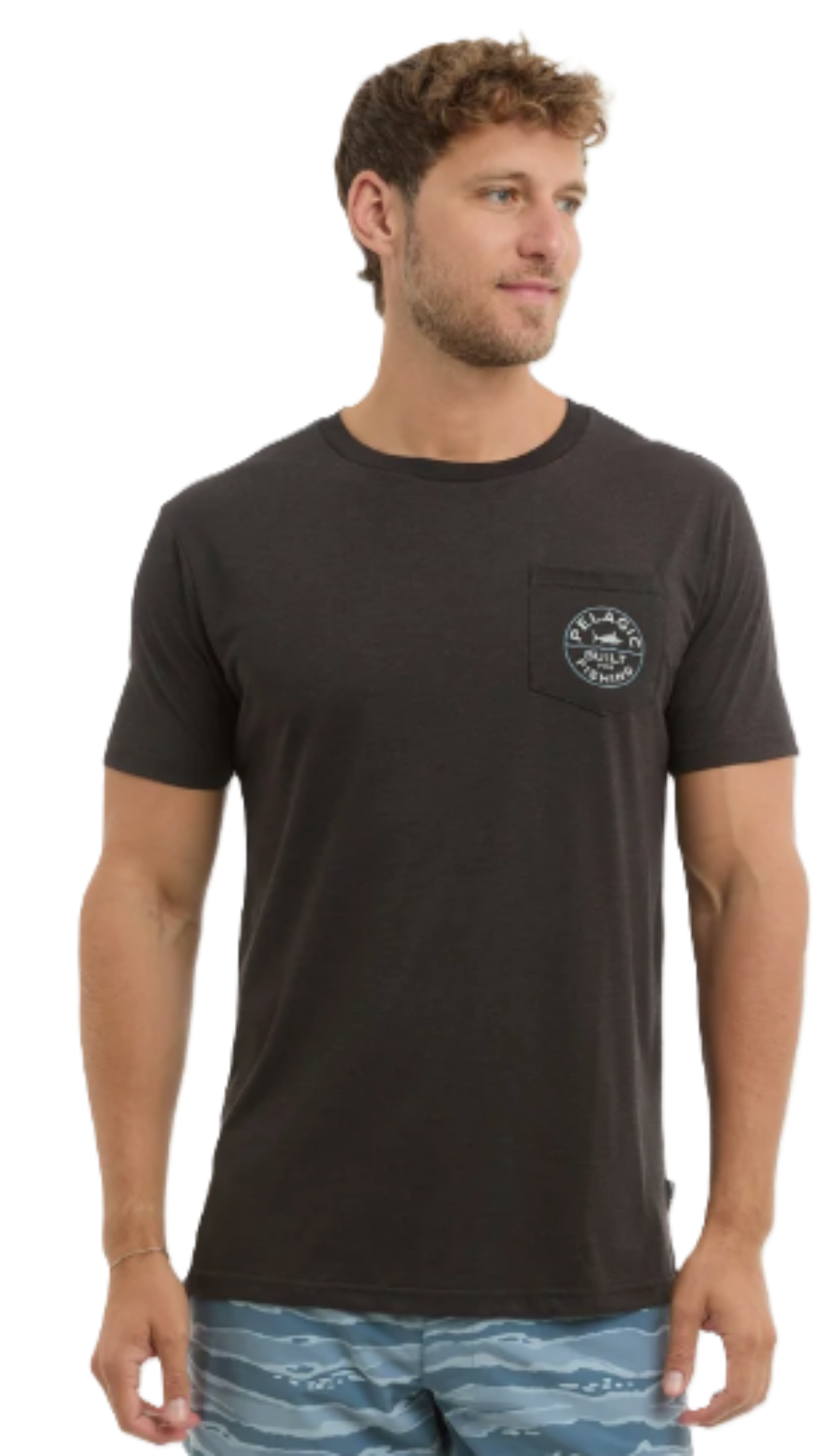 PELAGIC Men's Triblend Built SS Shirt Heather Black
