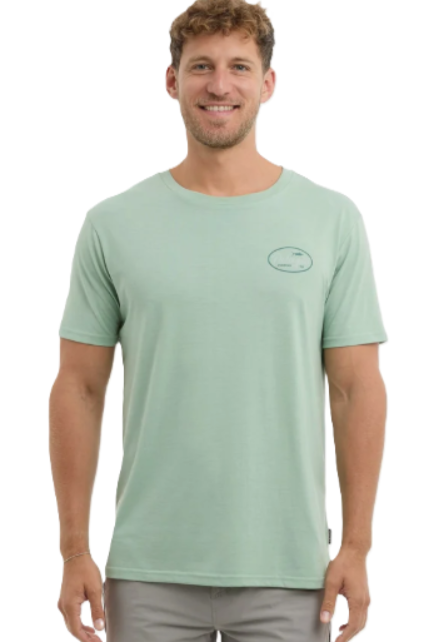 PELAGIC Men's Triblend Circled SS Shirt Heather Sage