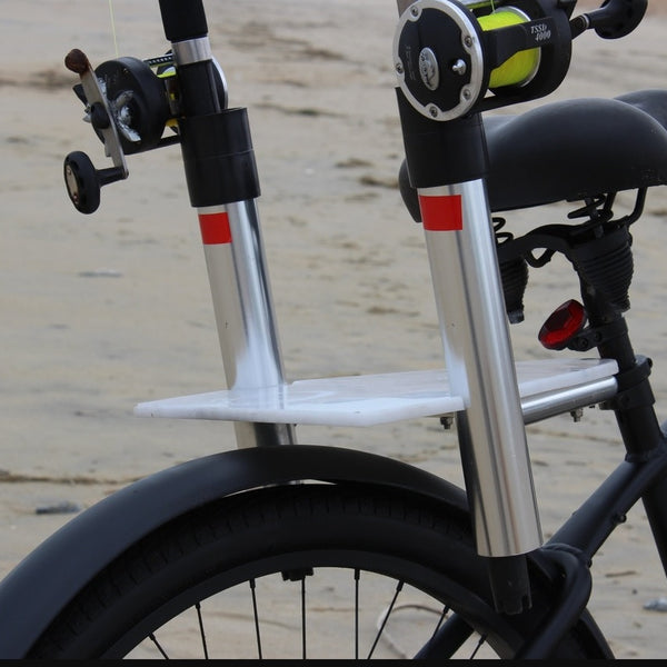 fishing rod holder for mountain bike Sea-Lect Designs Triple Threat Olympic Outdoor Center Overlap the bike fishing rod holder screw holes and the upper and lower two pipe clamp screw holes Fishing Rod Holder eBike