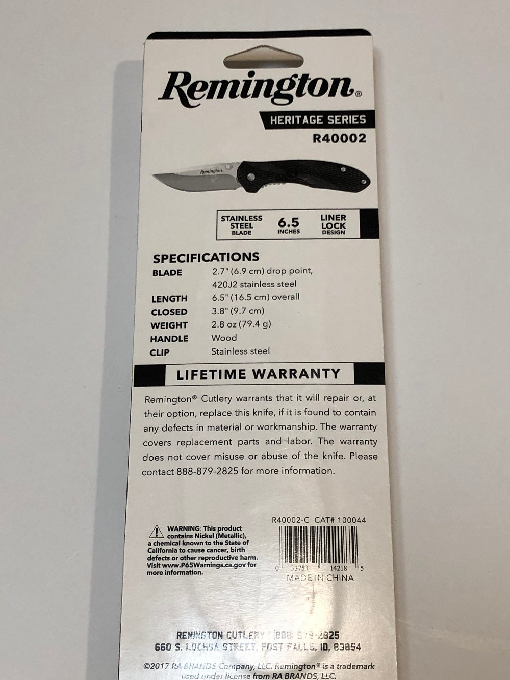 Remington Heritage Series Knife R40002-C