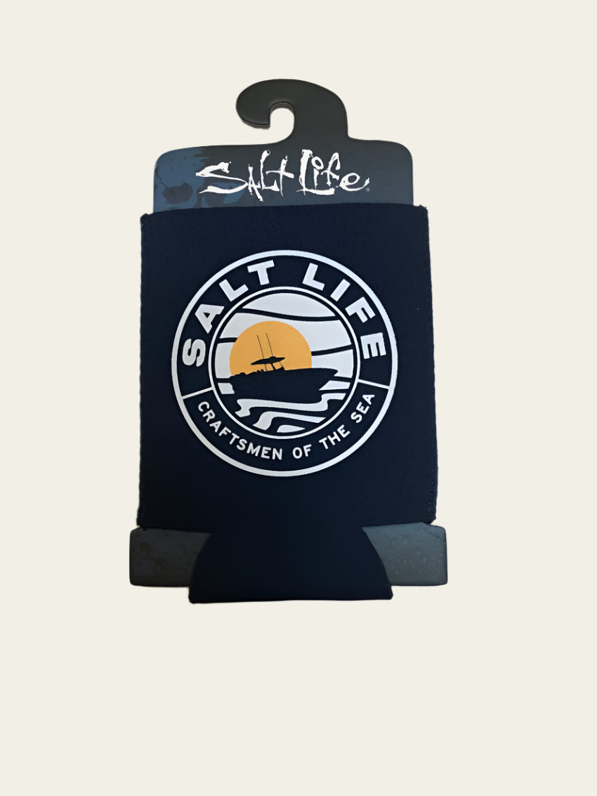 Salt Life Can Koozie Watercraft Waves Navy
