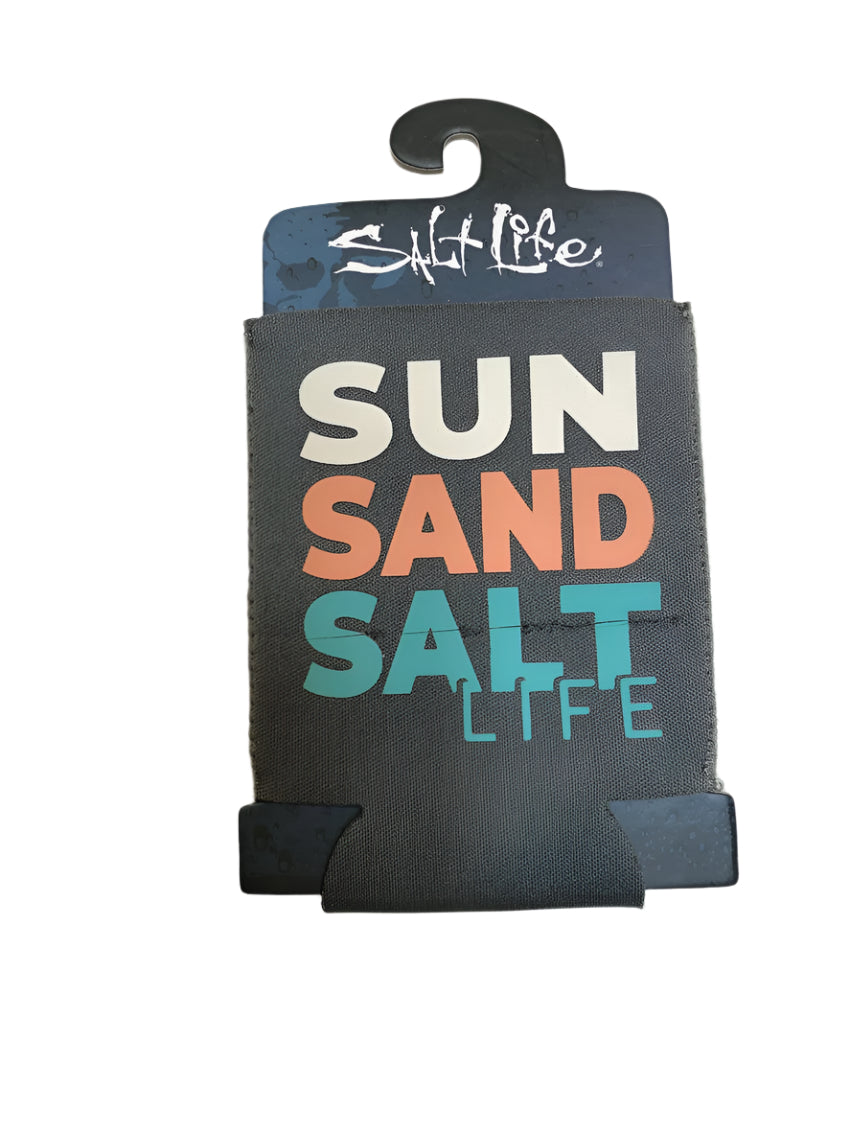 Salt Life Sun Sand Salt Can Koozie Grey