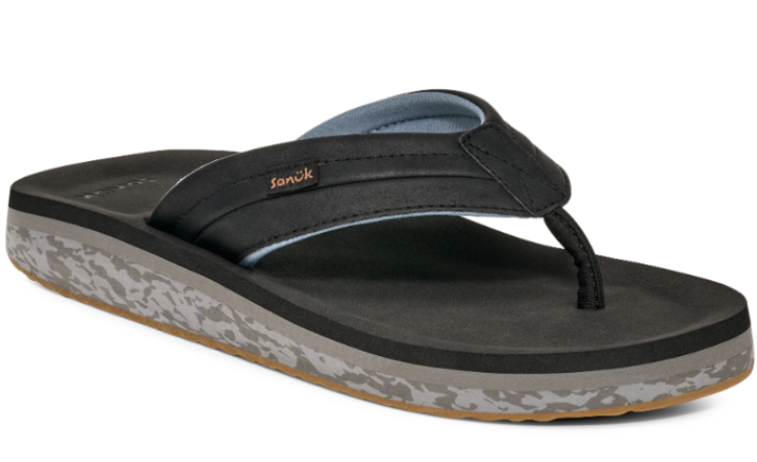 Sanuk Men's Tiderush Flip Flop Black