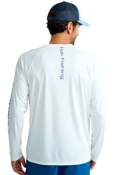 Huk Men's LS Vented Pursuit Shirt White