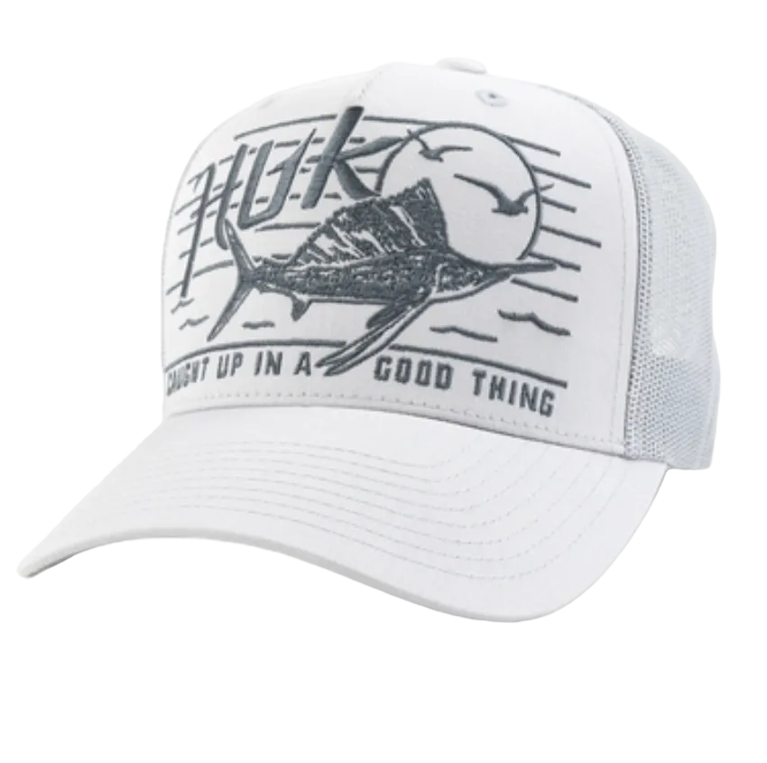 Huk Caught Up Trucker Hat Harbor Mist