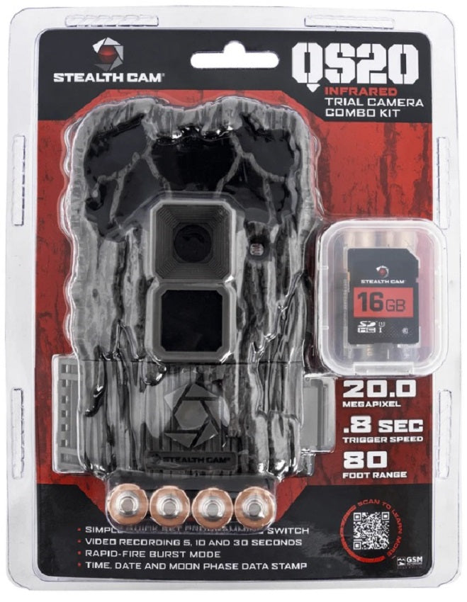 Camera Gun Combo Stealth Cam Infrared Trail Camera Combo Kit QS20