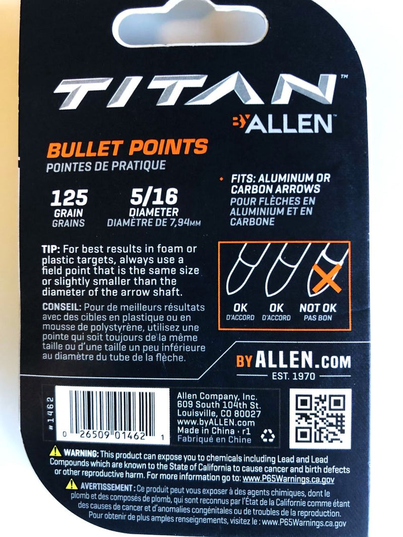 Allen Titan Bullet Points 12pk 125 gr 