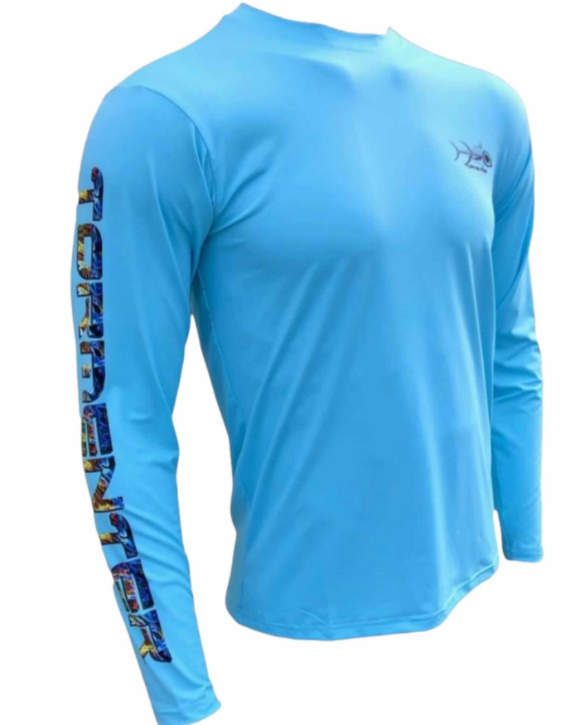 Tormenter Ocean Men's Performance LS Shirt Electrified Tuna Baby Blue