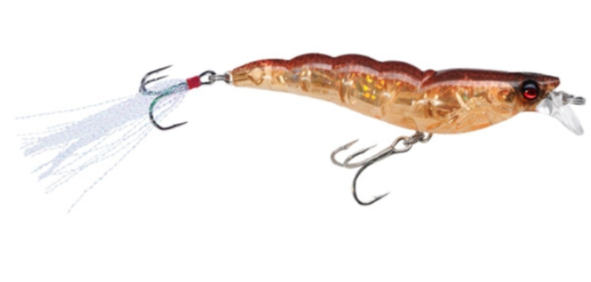 YO-ZURI Crystal 3D Shrimp 3 1/2" Ultra Violet Rootbeer