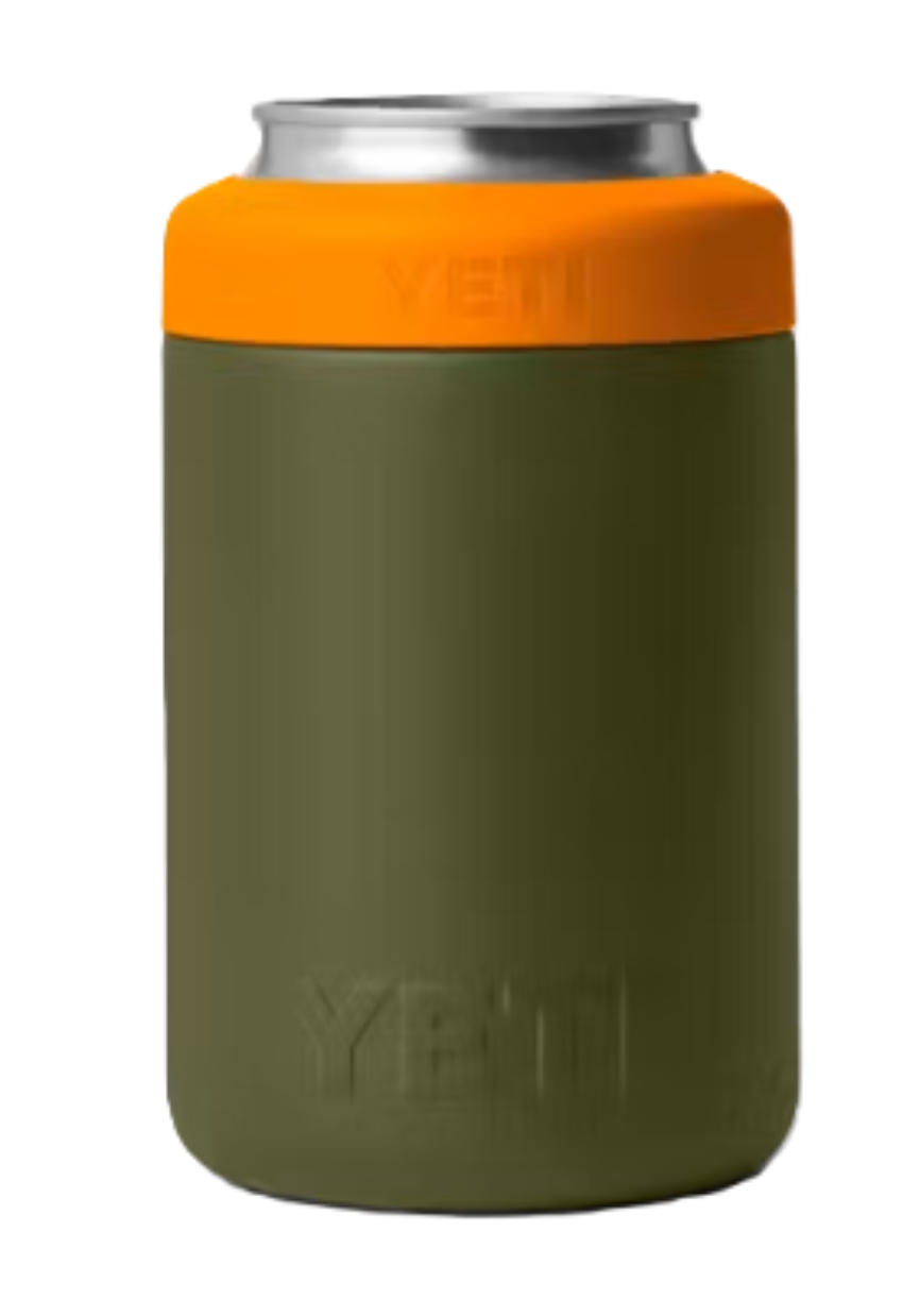 Yeti Rambler 12 oz Colster Can Cooler Olive/King Crab Orange
