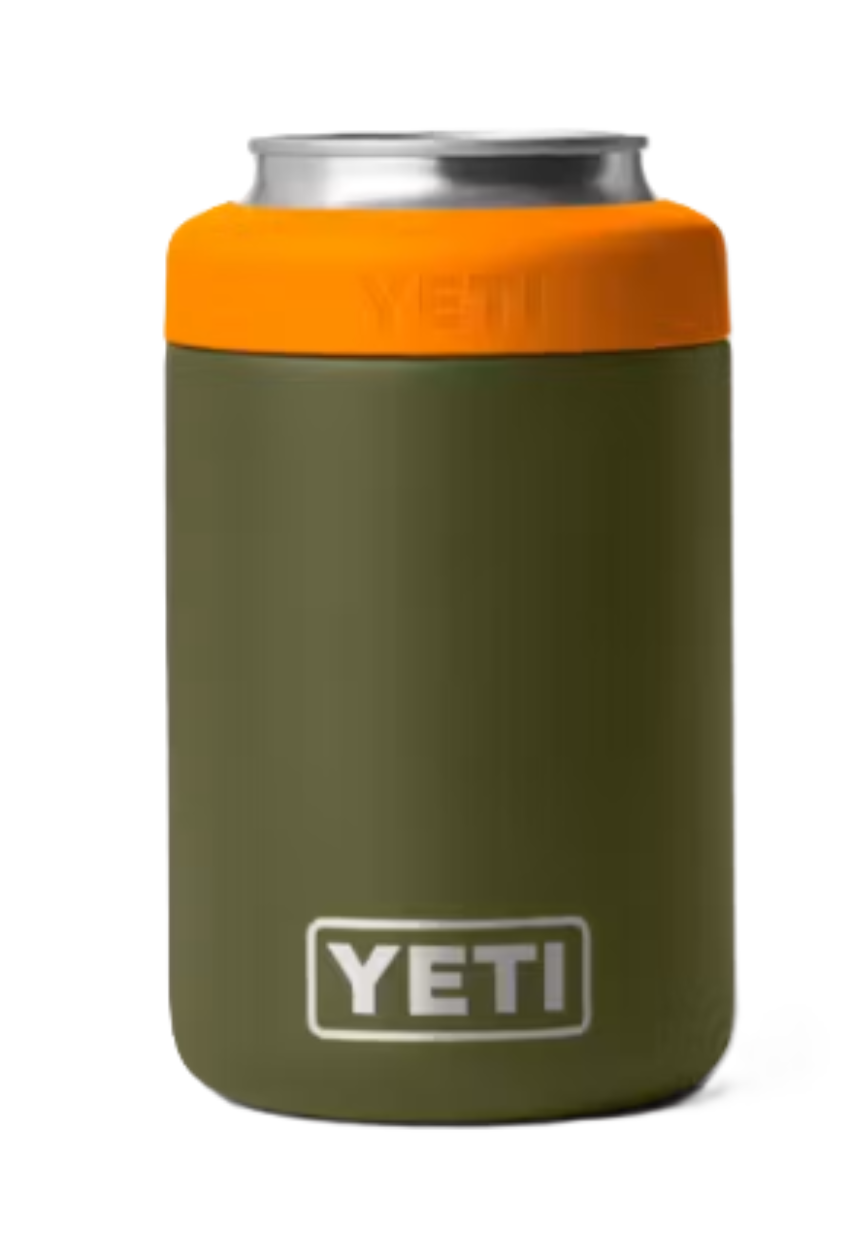 Yeti Rambler 12 oz Colster Can Cooler Olive/King Crab Orange
