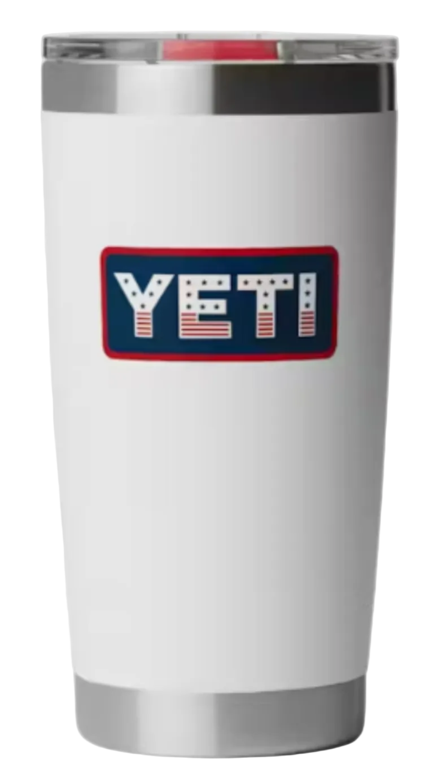 Yeti Rambler 20 oz Tumbler with MagSlider Lid White Badge
