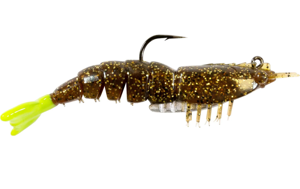 Z-Man EZ ShrimpZ Rigged 3-1/2" 2pk Rootbeer/Chartreuse