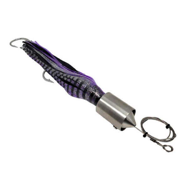 Seaworx Trolling Lure Cowbell Purple/Black Weight: 28 oz.﻿ Color: Purple/Black Hookset: 12/0