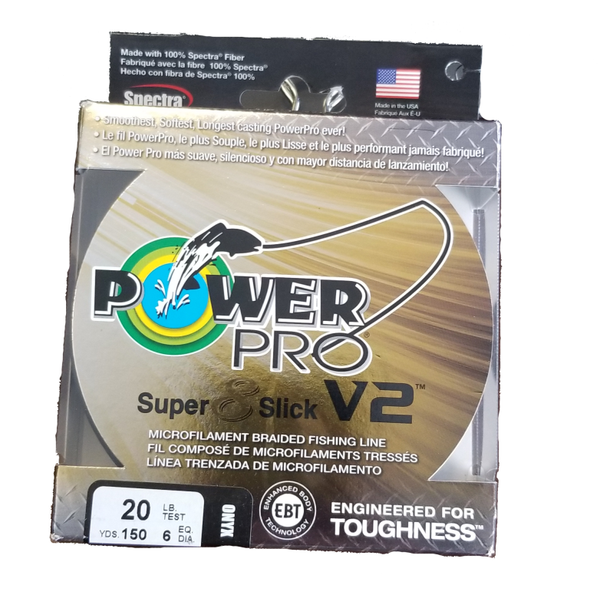 Power Pro Super 8 Slick V2 Onyx 20 lb 150 yds Braided Fishing Line