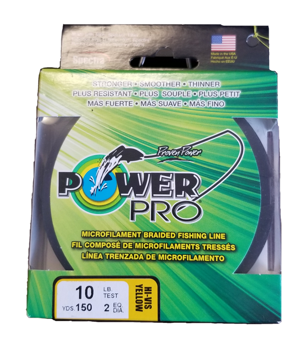 Power Pro Hi-Vis Yellow 10 lb 150 yds Braided Fishing Line