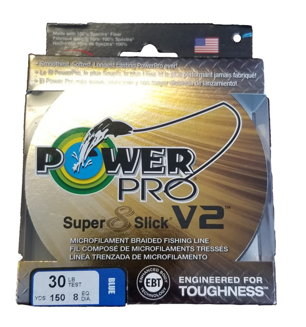 Power Pro Super 8 Slick V2 Blue 30 lb 150 yds Braided Fishing Line