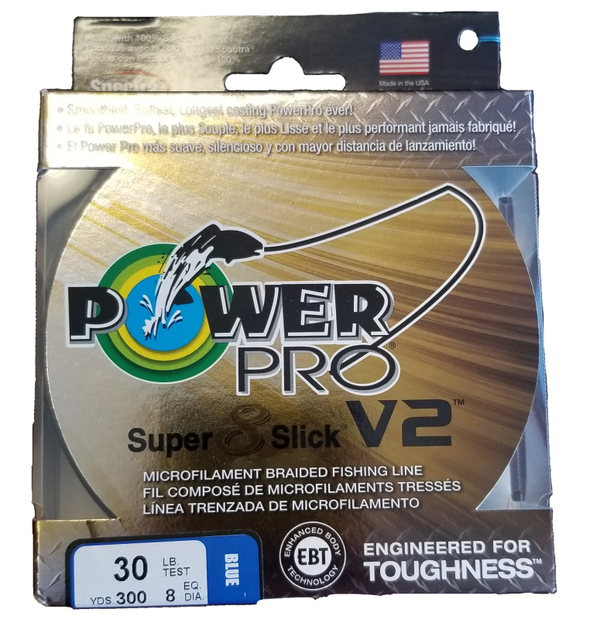 Power Pro Super 8 Slick V2 Blue 30 lb 300 yds Braided Fishing Line
