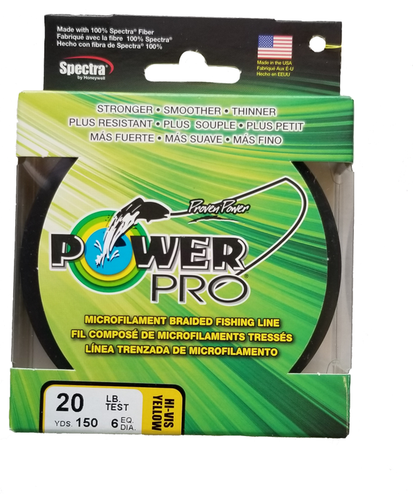 Power Pro PowerPro Braided Microfilament Fishing Line, Hi-Vis Yellow, 20 lb
