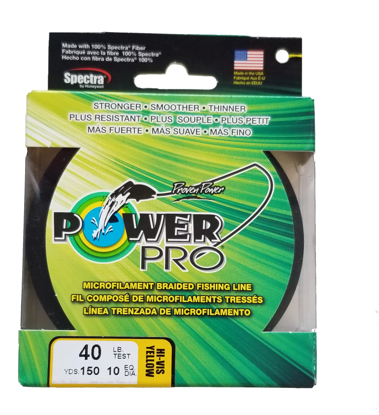 Power Pro Hi-Vis Yellow 40 lb 150 yds Braided Fishing Line