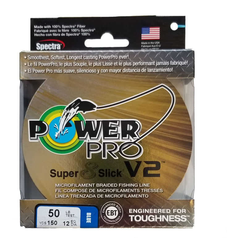 Power Pro Super 8 Slick V2 Blue 50 lb 150 yds Braided Fishing Line