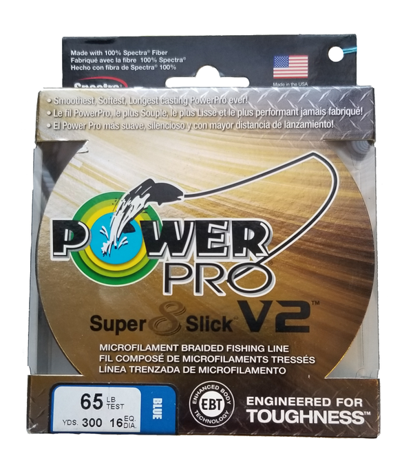 Power Pro Super 8 Slick V2 Blue 65 lb 300 yds Braided Fishing Line