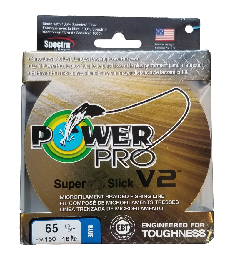 Power Pro Super 8 Slick V2 Blue 65 lb 150 yds Braided Fishing Line