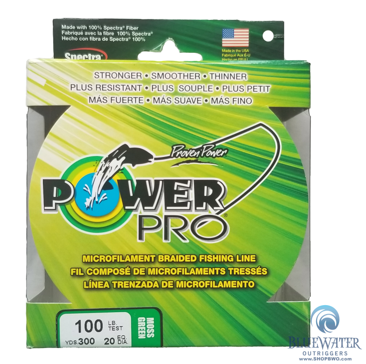 power pro braided fishing line 100lb Spectra - 300 yd. Spool - 100 lb PowerPro is a low Power Pro Moss Green 100