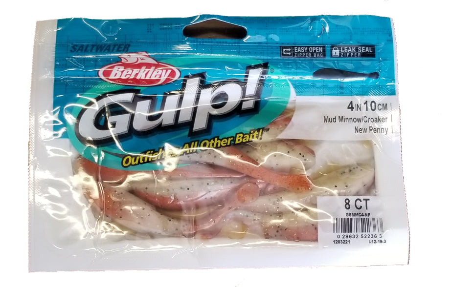 Berkley Gulp! Mud Minnow/Croaker New Penny 4 8pk