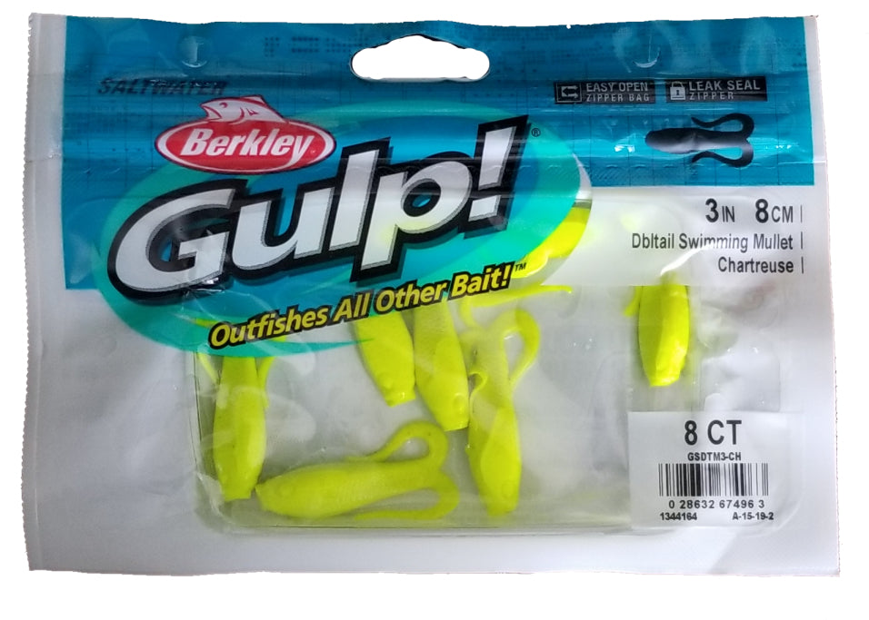 Berkley Gulp Doubletail Swimming Mullet 3" 8pk