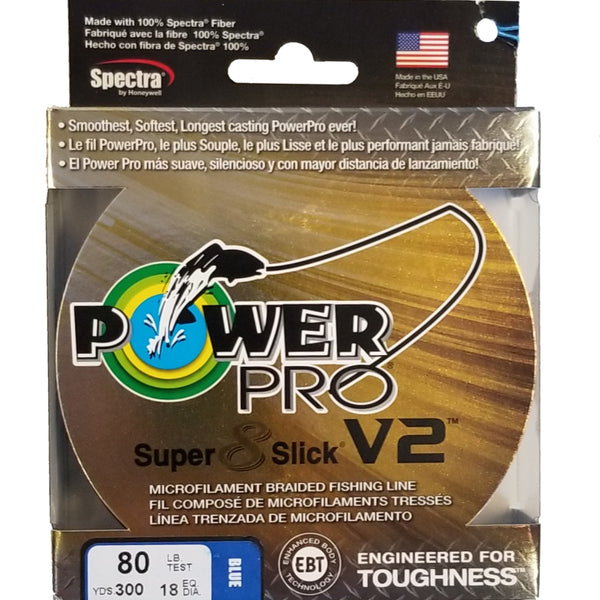 Power Pro Super 8 Slick V2 Blue 20 lb 300 yds Braided Fishing Line
