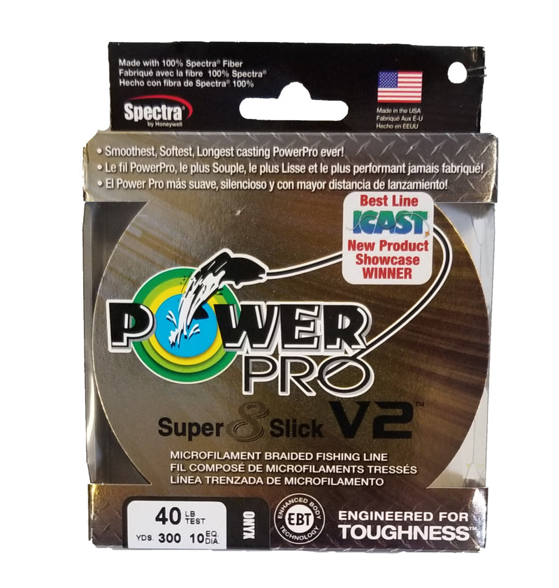 Power Pro Super 8 Slick V2 Onyx 40 lb 300 yds Braided Fishing Line