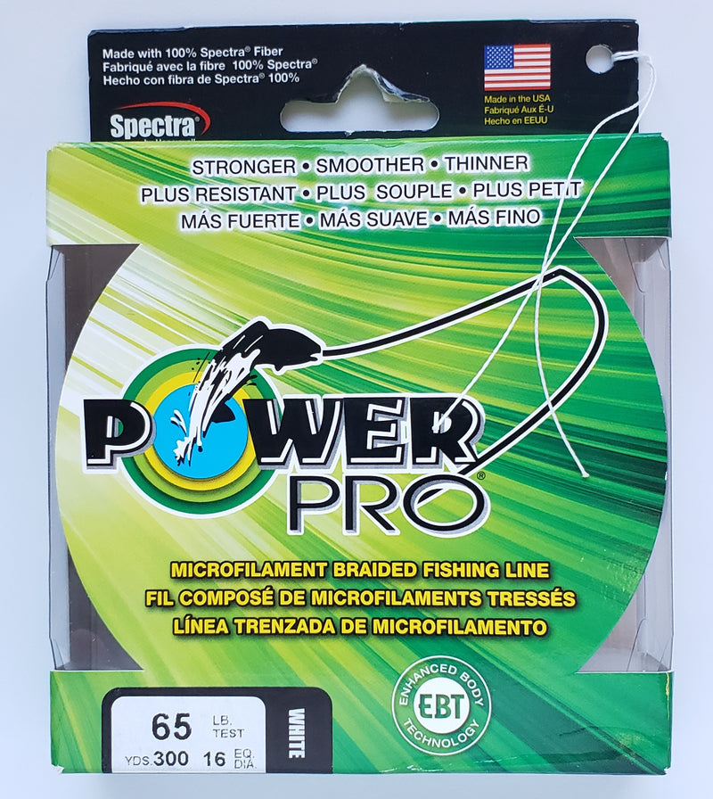 Power Pro Spectra Braided Fishing Line 65 Pounds 300 Yards - White