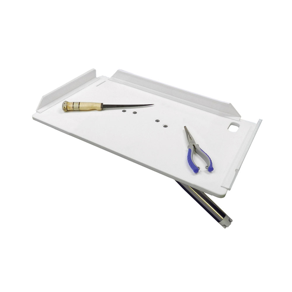 TACO 20 Poly Filet Table wAdjustable Gunnel Mount  White P012120W