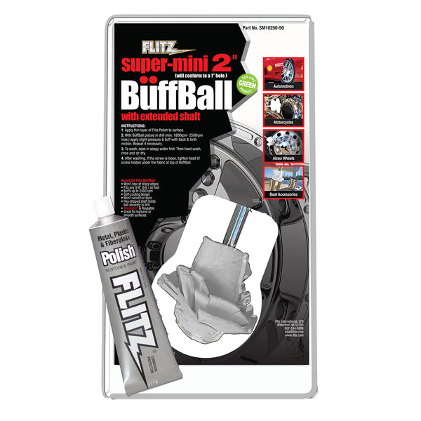 Flitz Buff Ball Super Mini 2 with 1.76 oz Tube Flitz Polish