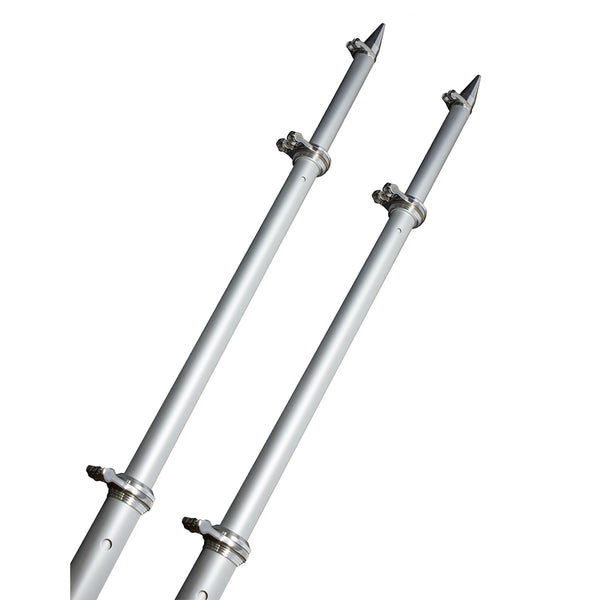 TACO 18 Deluxe Outrigger Poles w/Rollers - Silver/Silver [OT-0318HD-VEL]