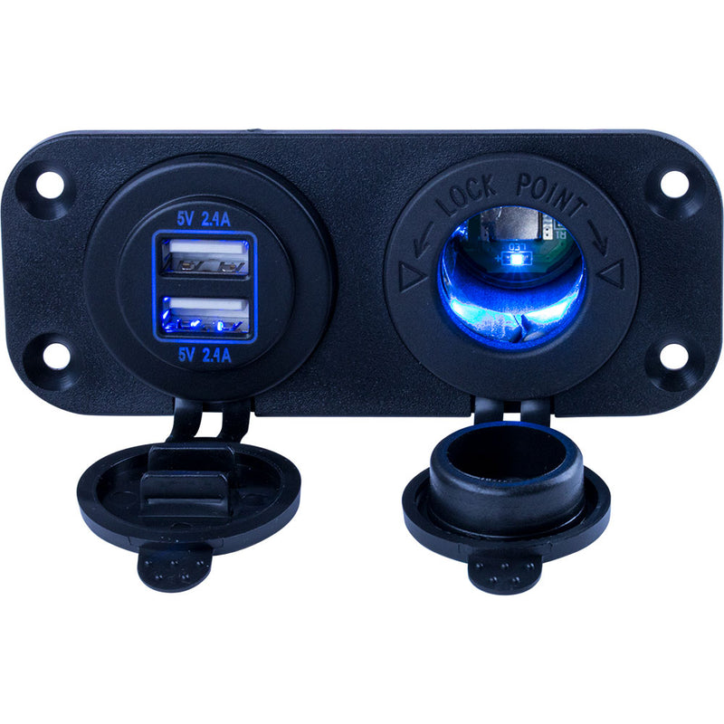Sea-Dog Double USB  Power Socket Panel [426505-1]