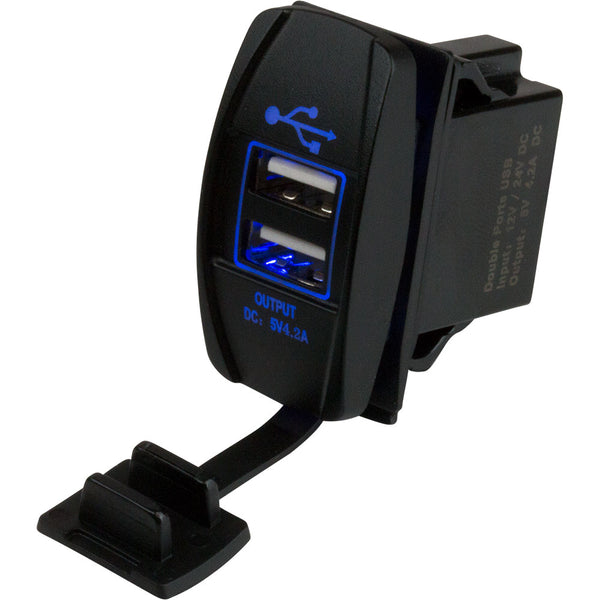 Sea-Dog Dual USB Rocker Switch Style Power Socket [426520-1]