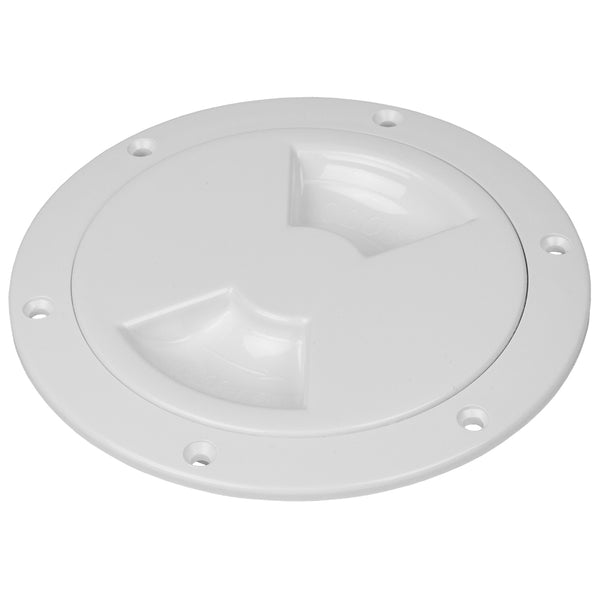 Sea-Dog Quarter-Turn Smooth Deck Plate w/Internal Collar - White - 4" [336340-1]
